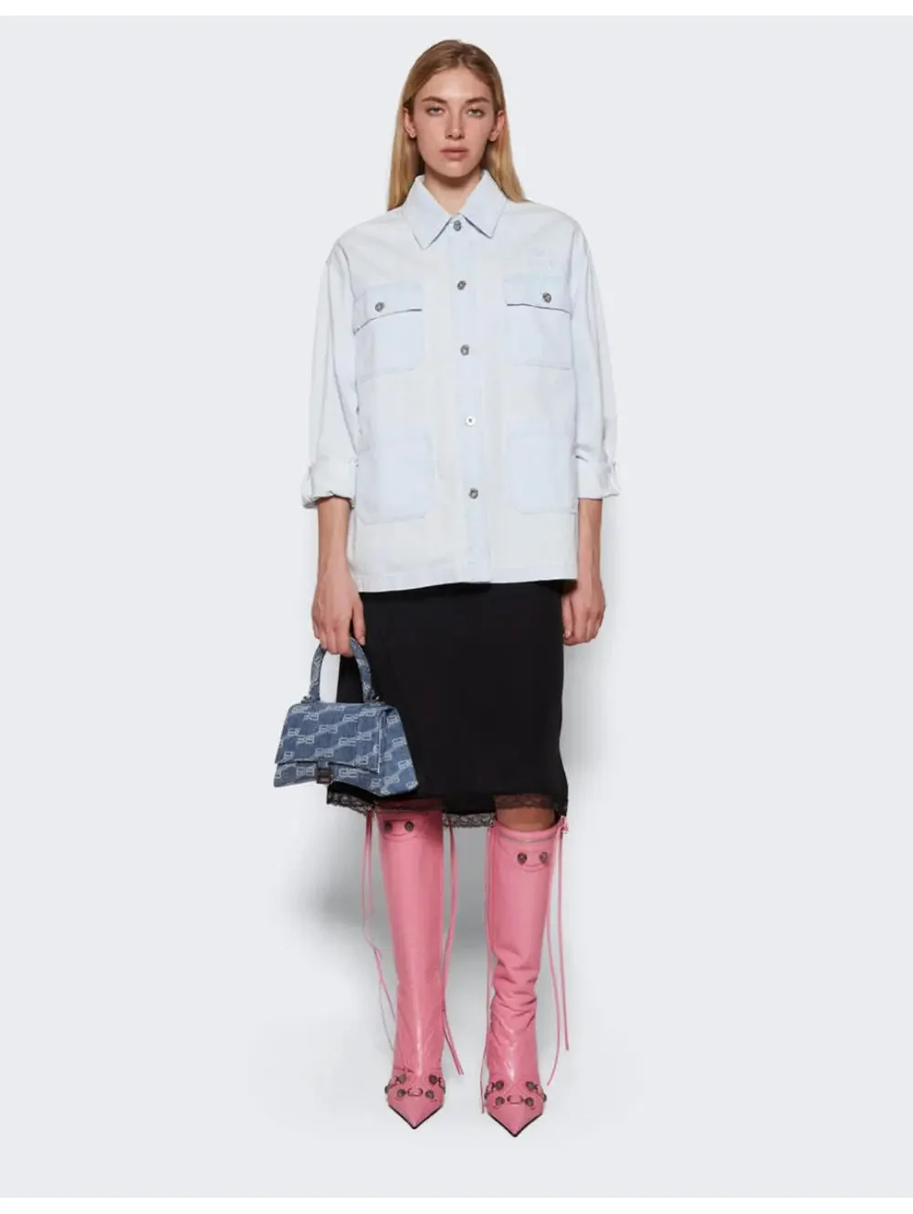 NIB $2,600 Balenciaga Cagole Leather Designer Boot DEMNA Blush Pink 41/11 694395 - Picture 13 of 14